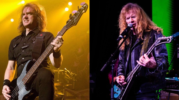 Foto Kolase: David Ellefson dan Dave Mustaine. (Scott Legato/FilmMagic; Keith Griner/Getty Images)